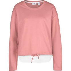 Bluza 2 w 1 bonprix stary jasnoróżowy. Różowe bluzy damskie bonprix, bez wzorów, bez rękawów, bez kaptura. Za 34,99 zł.