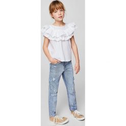 Mango Kids - Top dziecięcy Sky 110-164 cm. Szare bluzki dziewczęce marki Mango Kids, z bawełny, z okrągłym kołnierzem, bez rękawów. W wyprzedaży za 49,90 zł.