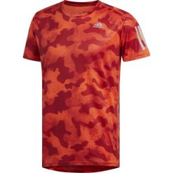 Koszulka do biegania męska ADIDAS OWN THE RUN TEE ACTIVEORANGE/ACTIVE MAROON / EK2863. Czerwone koszulki męskie Adidas, m, bez wzorów, bez kołnierzyka, bez rękawów, do biegania. Za 129,99 zł.