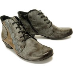 RIEKER Y7331-45 grey combination, botki damskie. Szare botki damskie Rieker, z polaru, bez obcasa, na obcasie, na zamek. Za 299,90 zł.