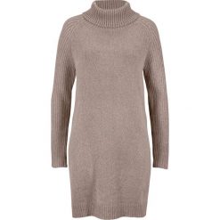 Sweter z golfem bonprix brunatny. Pomarańczowe swetry damskie bonprix, bez wzorów, bez rękawów. Za 99,99 zł.