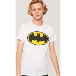 T-shirt Batman - Biały. Białe t-shirty męskie marki House, l, z motywem z bajki. Za 39,99 zł.