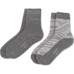 Zestaw 2 par wysokich skarpet unisex BUGATTI - 6283 Med Grey 153. Szare skarpetki damskie marki Bugatti, bez wzorów, z elastanu. W wyprzedaży za 29,00 zł.