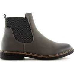 Sztyblety damskie szare 6768-PA Grey. Szare botki damskie ButyModne, na jesień, ze skóry ekologicznej, eleganckie, bez obcasa, bez zapięcia. W wyprzedaży za 109,00 zł.