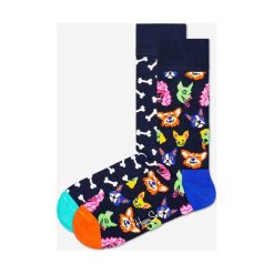 Happy Socks Dog Gift Box 2-pack Skarpetki Wielokolorowy. Skarpetki męskie Happy Socks, bez wzorów, z elastanu. Za 95,95 zł.