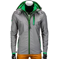 KURTKA MĘSKA PRZEJŚCIOWA SPORTOWA C320 - SZARA. Szare kurtki sportowe męskie marki Ombre Clothing, s, z poliesteru. Za 99,00 zł.