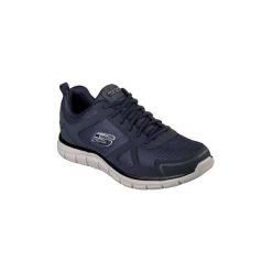 Buty Skechers TRACK-SCLORIC 52631. Niebieskie trampki męskie Skechers, bez wzorów, bez zapięcia. Za 228,41 zł.
