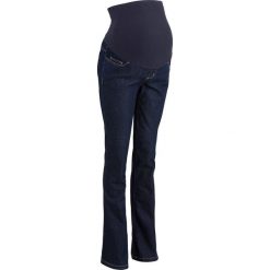 Dżinsy ciążowe "super-stretch", BOOTCUT bonprix ciemny denim. Niebieskie jeansy damskie bonprix, z jeansu. Za 109,99 zł.