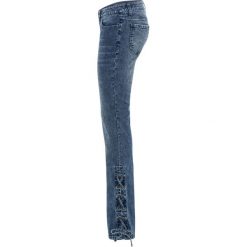 Boyfriendy damskie: Dżinsy Bootcut ze sznurowaniem bonprix niebieski „stone”