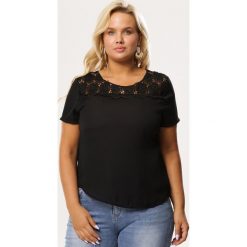 Czarna Bluzka Corrigendum. Czarne bluzki damskie Born2be, xl, bez wzorów, bez kołnierzyka, z krótkim rękawem. Za 49,99 zł.
