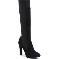 Kozaki UNISA - Pedreo F18 Black. Czarne kozaki damskie Unisa, ze skóry, przed kolano, na wysokim obcasie, na obcasie, bez zapięcia. W wyprzedaży za 499,00 zł.