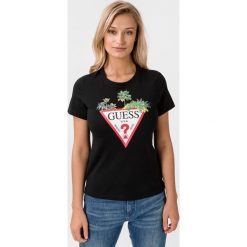 Guess Koszulka Czarny. Czarne podkoszulki męskie Guess, m, z nadrukiem, z bawełny, bez kołnierzyka. Za 157,95 zł.