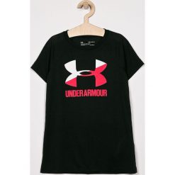Under Armour - T-shirt dziecięcy 127-170 cm. Niebieskie t-shirty chłopięce Under Armour, z nadrukiem, z poliesteru, bez rękawów. W wyprzedaży za 59,90 zł.