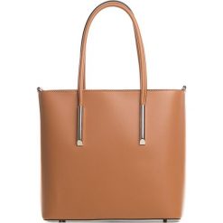 Shopper bag damskie: Skórzana torebka w kolorze brązowym – 30 x 12 x 32 cm