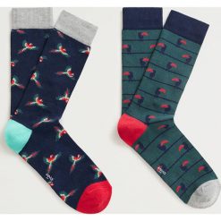 Mango Man - Skarpety BIRDS (2-pack). Czerwone skarpetki męskie Mango Man, bez wzorów, z elastanu. Za 49,90 zł.