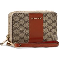 Portfele damskie: Duży Portfel Damski MICHAEL KORS – Center Stripe 32S7GIJE7V Nat/Orange