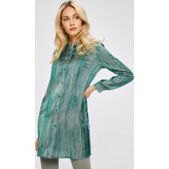 Answear - Koszula Stripes Vibes. Zielone bluzki damskie marki ANSWEAR, s, w paski, z bawełny, casualowe, ze stójką, z długim rękawem. W wyprzedaży za 79,90 zł.