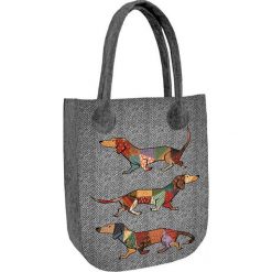 Torebka "City" w kolorze szarym ze wzorem - (S)35 x (W)42 x (G)10 cm. Szare torebki klasyczne damskie Bertoni, z materiału. W wyprzedaży za 57,95 zł.