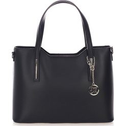 Torebki klasyczne damskie: Skórzana torebka w kolorze czarnym – 37 x 27 x 16 cm