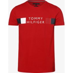 Tommy Hilfiger - T-shirt męski, czerwony. Czerwone t-shirty męskie TOMMY HILFIGER, m, z nadrukiem, z bawełny, bez kołnierzyka. Za 179,95 zł.