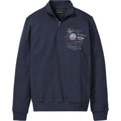 Bluza ze stójką bonprix ciemnoniebieski. Niebieskie bluzy męskie bonprix, s, bez wzorów, ze stójką, bez rękawów, bez kaptura. Za 99,99 zł.