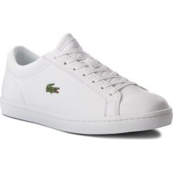 Sneakersy LACOSTE - Straightset Bl 1 Cam 7-33CAM1070001 Wht. Białe sneakersy męskie Lacoste, na co dzień, bez wzorów, ze skóry ekologicznej, eleganckie, bez zapięcia. Za 499,99 zł.