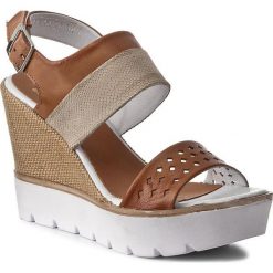 Espadryle SIMEN - 0524 K.J.Brown/3D Ts Złoto/Beż. Pomarańczowe espadryle damskie Simen, bez wzorów, ze skóry, bez obcasa, na obcasie. W wyprzedaży za 129,00 zł.