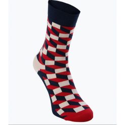 Happy Socks - Skarpety męskie, czerwony. Czerwone skarpetki męskie Happy Socks, bez wzorów, z bawełny. Za 44,95 zł.