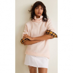 Mango - Sweter Be3. Szare golfy damskie Mango, l, z dzianiny, z krótkim rękawem. Za 89,90 zł.