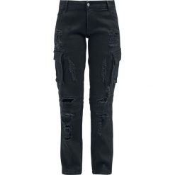 Rock Rebel by EMP Army Vintage Trousers Spodnie damskie czarny. Czarne spodnie damskie marki Rock Rebel by EMP, z materiału. Za 121,90 zł.