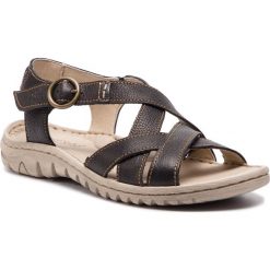 Sandały JOSEF SEIBEL - Lucia 01 63801 343 100 Schwarz. Czarne klapki damskie Josef Seibel, bez wzorów, ze skóry ekologicznej, bez obcasa. W wyprzedaży za 199,00 zł.
