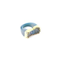 InspiRING 1/4 Złoto Agat Niebieski rozmiar 16. Niebieskie pierścionki damskie Brazi druse jewelry, z agatem, złote. Za 320,00 zł.