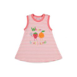 Pink or blue Girls Sukienka orange paski - pomarańczowy. Pomarańczowe sukienki niemowlęce marki pink or blue, w paski, z bawełny, na ramiączkach. Za 19,00 zł.