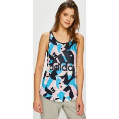 Adidas Performance - Top. Niebieskie topy damskie marki adidas Performance, s, z bawełny, z okrągłym kołnierzem. Za 129,90 zł.