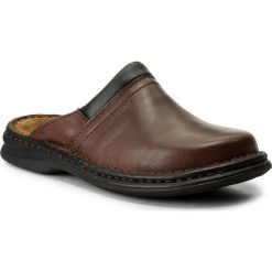Klapki JOSEF SEIBEL - Max 10663 37 300 Brandy. Pomarańczowe klapki męskie Josef Seibel, bez wzorów, ze skóry. Za 229,00 zł.
