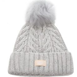 Czapki zimowe damskie: Czapka UGG - W Cable Pom Beanie 17493 Light Grey Heather