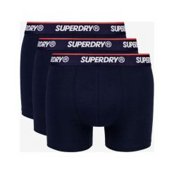 SuperDry Classic 3-pack Bokserki Niebieski. Niebieskie bokserki męskie Superdry, bez wzorów, z elastanu. Za 157,95 zł.