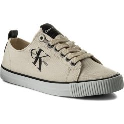 Tenisówki CALVIN KLEIN JEANS - Dora R3556 Ivory. Brązowe półbuty damskie marki Calvin Klein Jeans, bez wzorów, z jeansu, bez zapięcia. Za 379,90 zł.