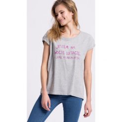 Endo - Top. Szare bluzki damskie marki Endo, s, z nadrukiem, z bawełny, casualowe, z krótkim rękawem. W wyprzedaży za 29,90 zł.