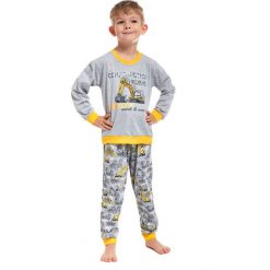 Bielizna chłopięca: Piżama chłopięca 593/57 machine kids szara r. 110/116