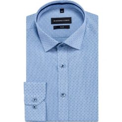 Koszula SIMONE slim KDNS000452. Niebieskie koszule męskie marki Giacomo Conti, na lato, m, z bawełny, z klasycznym kołnierzykiem, z długim rękawem. Za 149,00 zł.