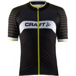 Craft Męska Koszulka Rowerowa Gran Fondo Czarny/Żółty L. Żółte koszulki męskie Craft, m, bez wzorów, z materiału, bez kołnierzyka, z krótkim rękawem, krótkie. Za 385,00 zł.
