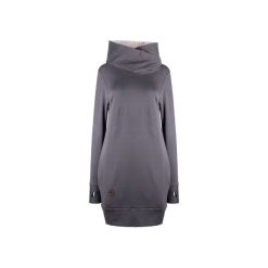 Sukienka Spring&Roll graphite. Szare sukienki damskie Dreslove, na co dzień, s, bez wzorów, z bawełny, eleganckie, z kapturem, bez rękawów, proste. Za 259,00 zł.