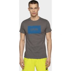 T-shirt męski TSM009 - średni szary melanż. Szare koszulki męskie m, bez wzorów, bez kołnierzyka, bez rękawów. W wyprzedaży za 34,99 zł.
