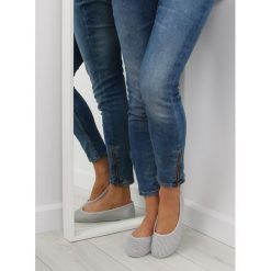 Balerinki siateczkowe szare JX56 GREY. Szare baleriny damskie obuwie damskie, bez wzorów, z tkaniny, bez obcasa. Za 45,55 zł.