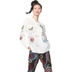 Desigual Daniela Bluzka Biały. Białe bluzki damskie Desigual, l, bez wzorów, z wiskozy, bez kołnierzyka, bez rękawów. Za 378,95 zł.
