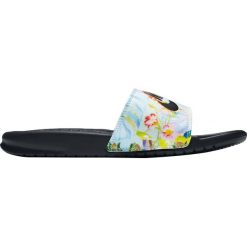 Klapki Nike Wmns Benassi JDI Print (618919-023). Szare klapki damskie Nike, bez wzorów, z materiału, bez obcasa. Za 129,99 zł.
