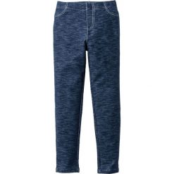 Legginsy w optyce denimu bonprix ciemnoniebieski melanż. Niebieskie spodnie dziewczęce marki bonprix, bez wzorów, z denimu. Za 44,99 zł.