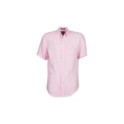 Koszule z krótkim rękawem Gant THE LINEN SHIRT. Różowe koszule męskie GANT, s, bez wzorów, bez kołnierzyka, z krótkim rękawem. W wyprzedaży za 370,30 zł.