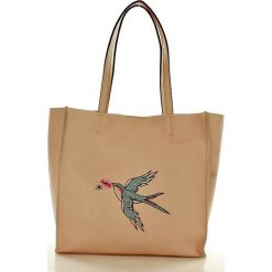 Shopper bag damskie: Uccello Włoska torebka ze skóry MAZZINI różowa